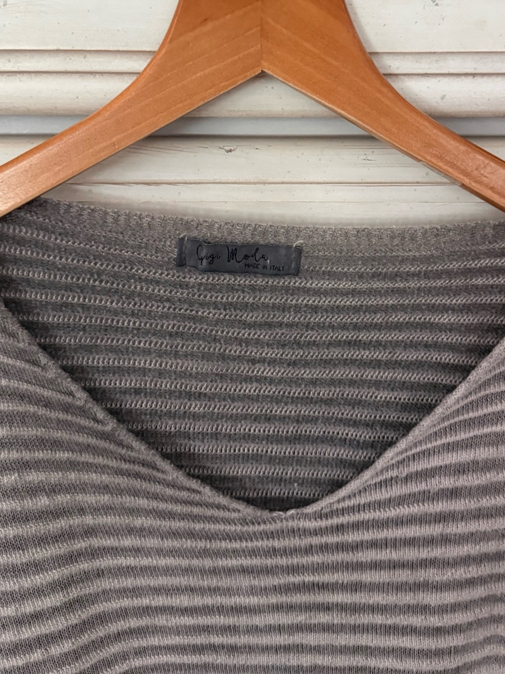 Grey Ribbed Drop Shoulder Sweater - Picture 3 of 4